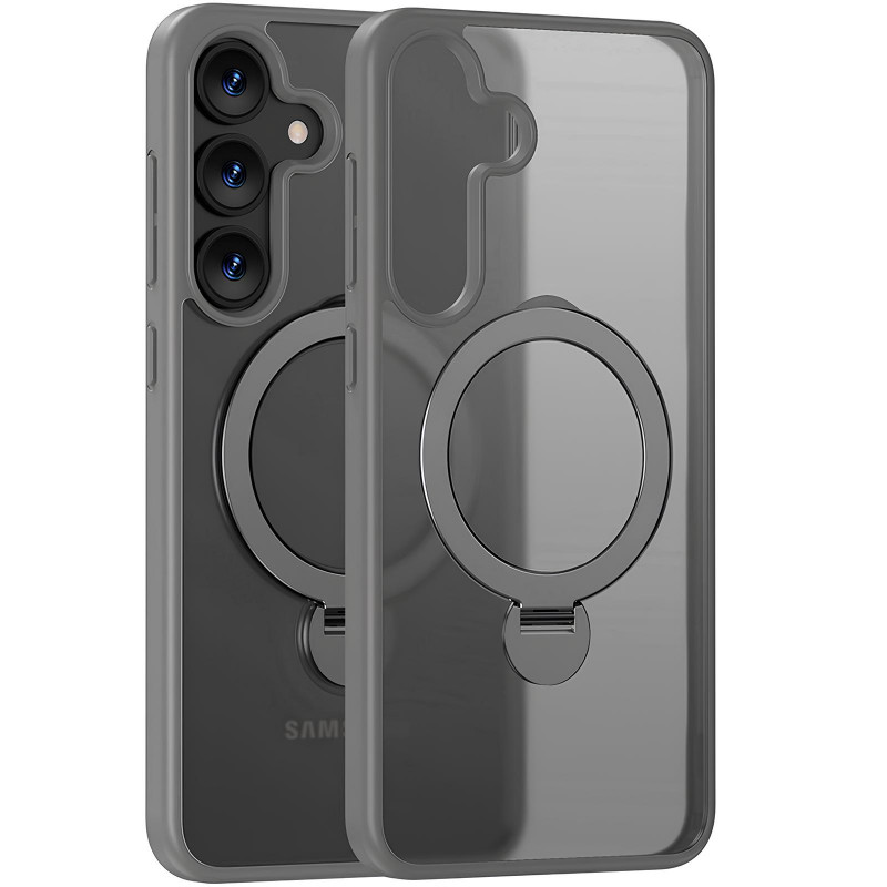 TPU+PC чохол Magnetic Safe Colorful HQ Ring на Samsung Galaxy S25 (Grey)