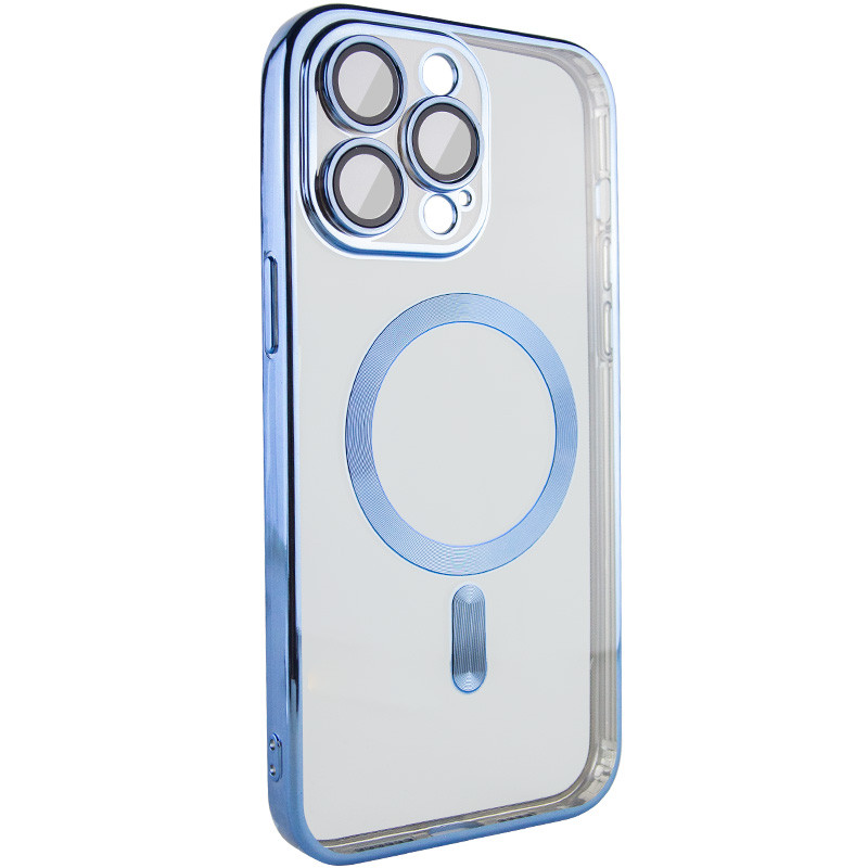 TPU чехол Fibra Chrome with Magnetic safe для Apple iPhone 13 Pro (6.1") (Sierra Blue)