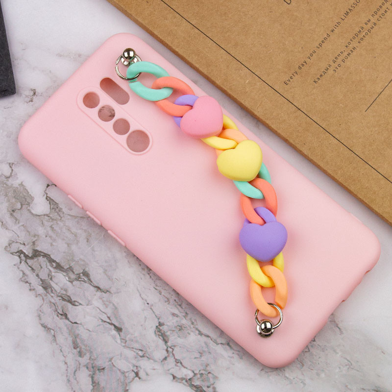 Чехол Chained Heart c подвесной цепочкой для Xiaomi Redmi 9 (Pink Sand) в магазине vchehle.ua