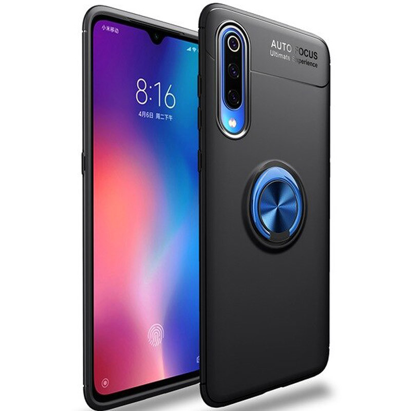 

TPU чехол Deen ColorRing под магнитный держатель для Xiaomi Mi 9 Pro (Черный / Синий) 788096