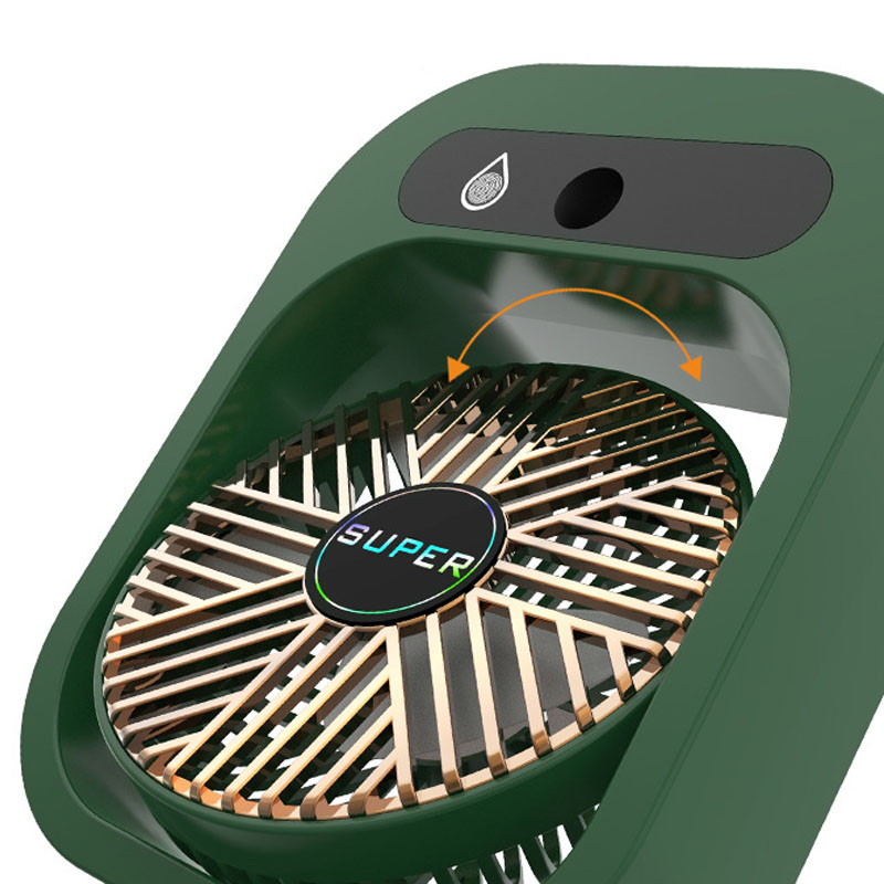 Фото Настільний вентилятор Q8 з водяним охолодженням 1200 mAh (Green) на vchehle.ua