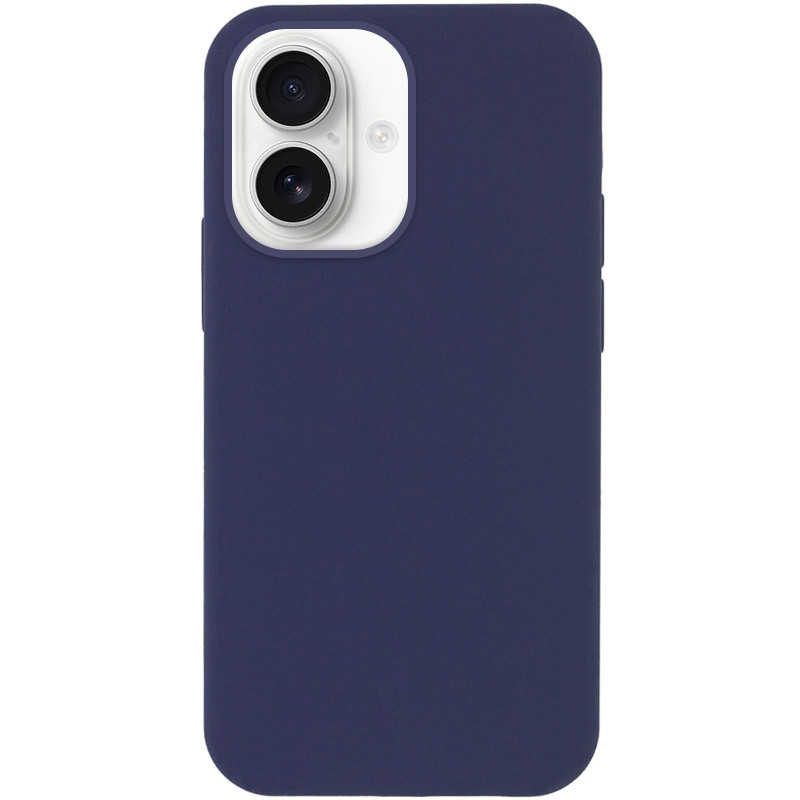 Чехол Silicone Case Full Protective (AA) NO LOGO для Apple iPhone 16 (6.1") (Темно-синий / Midnight blue)