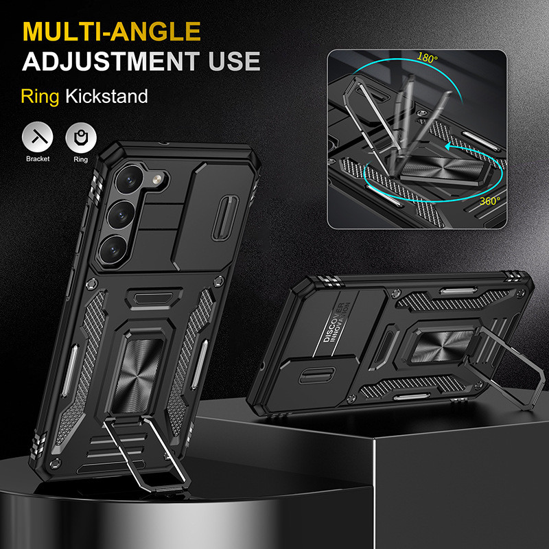 Фото Ударопрочный чехол Camshield Army Ring для Samsung Galaxy S21 FE (Черный / Black) в магазине vchehle.ua