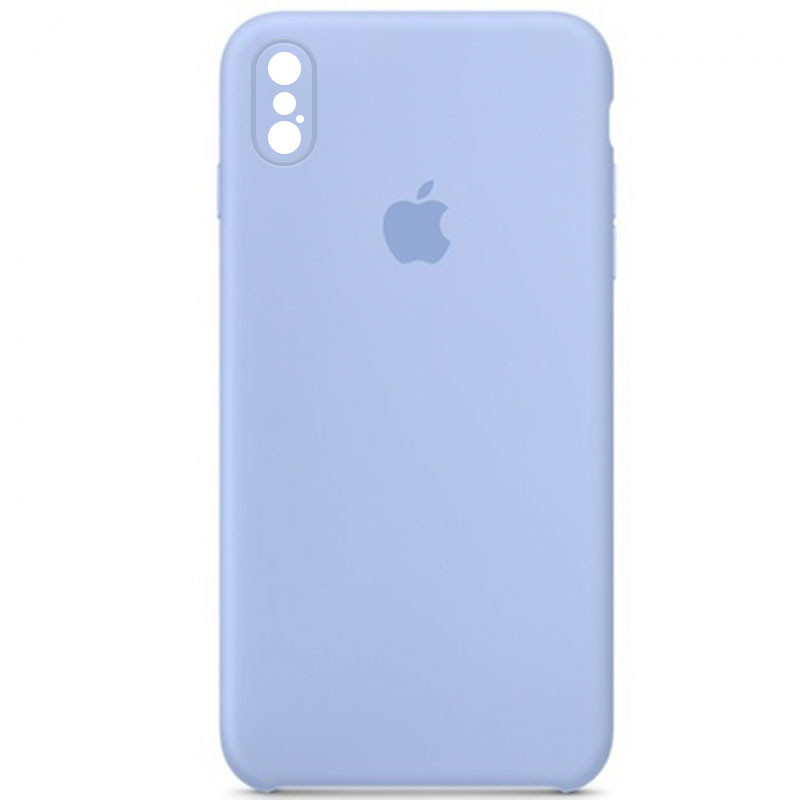 Чохол Silicone Case Square Full Camera Protective (AA) для Apple iPhone X / XS (5.8") (Блакитний / Lilac Blue)