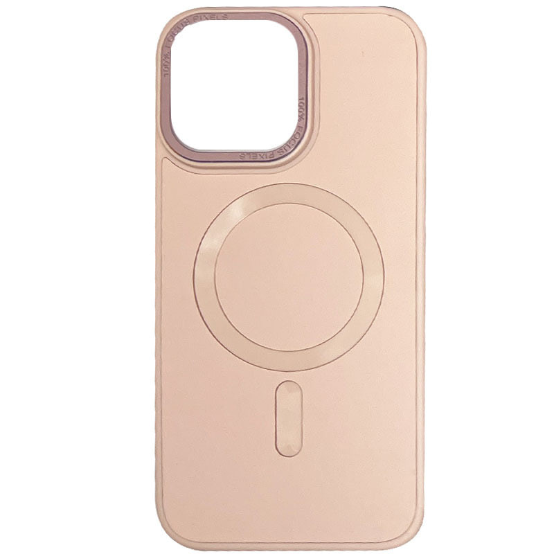 Шкіряний чохол Bonbon Leather Metal Style with Magnetic Safe на Apple iPhone 15 (6.1") (Рожевий / Light pink)