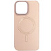 Кожаный чехол Bonbon Leather Metal Style with Magnetic Safe для Apple iPhone 15 (6.1") (Розовый / Light pink)