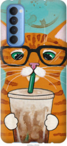 Чехол Зеленоглазый кот в очках для Oppo Reno 4 Pro