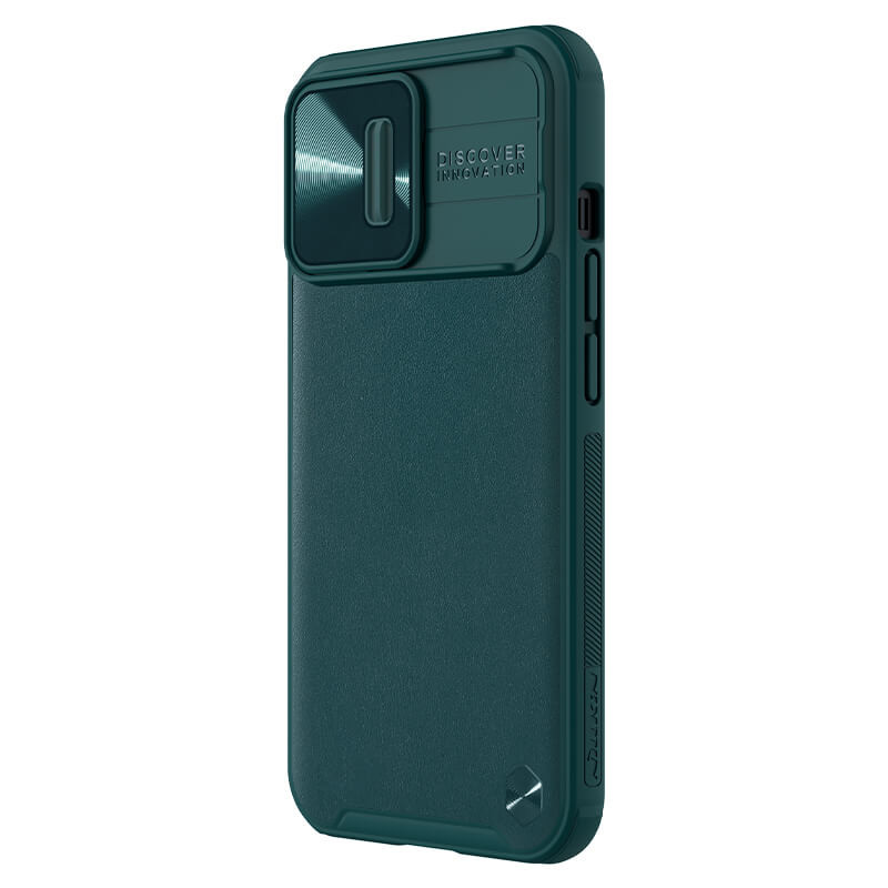 Фото Шкіряна накладка Nillkin Camshield Leather (шторка на камеру) на Apple iPhone 13 Pro (6.1") (Зелений / Green) в маназині vchehle.ua