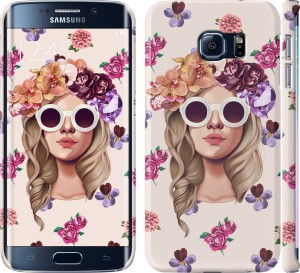 Чехол Девушка с цветами v2 для Samsung Galaxy S6 Edge G925F