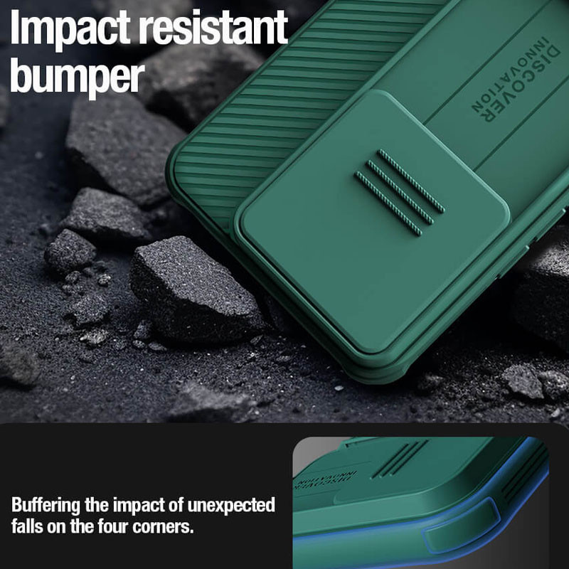 Купити Карбонова накладка Nillkin CamShield Pro на Xiaomi Poco X6 / Note 13 Pro 5G (Deep Green) на vchehle.ua