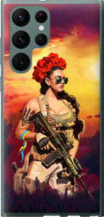 Чехол Украинка с оружием для Samsung Galaxy S22 Ultra