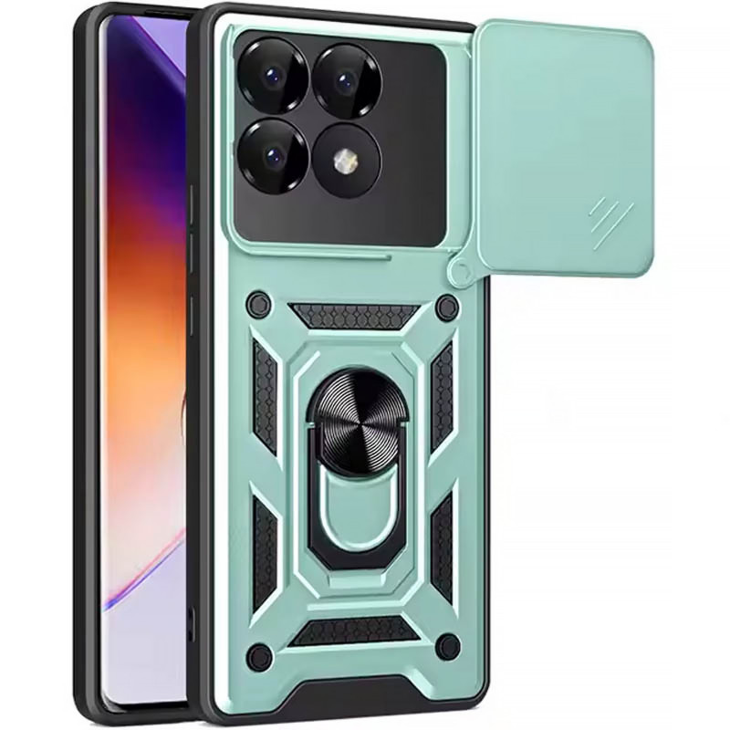 Ударопрочный чехол Ummi Camshield Serge Ring для Xiaomi Poco F7 Pro (Зеленый)