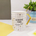Чашка керамическая White print with Gold Spoon (02)