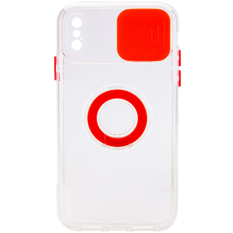 Фото Чехол Camshield ColorRing TPU со шторкой для камеры для Apple iPhone XS Max (6.5") (Красный) в магазине vchehle.ua