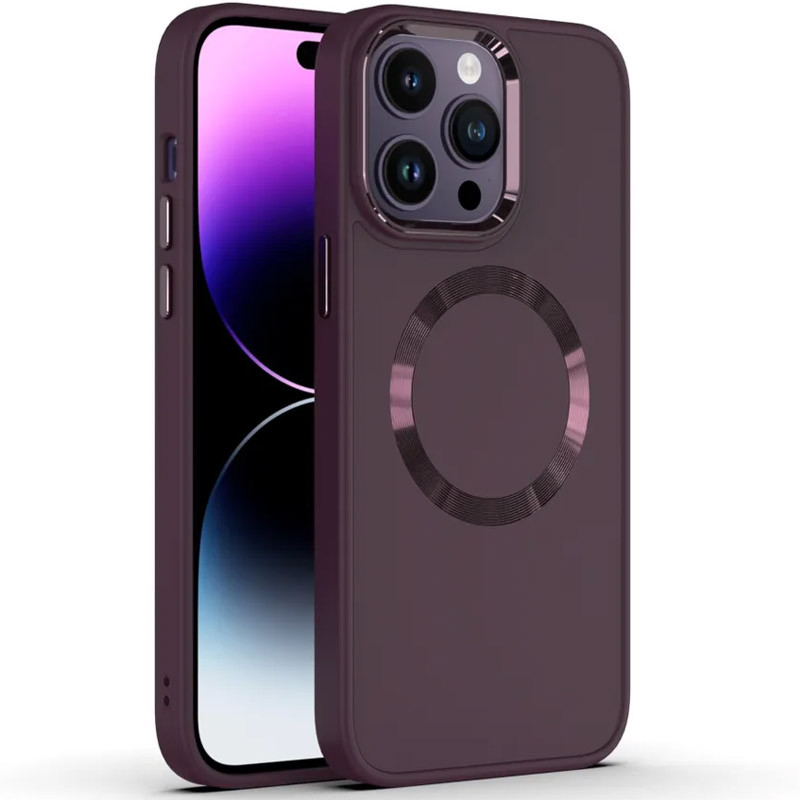 TPU чохол Bonbon Metal Style with Magnetic safe на Apple iPhone 12 Pro Max (6.7") (Бордовий / Plum)