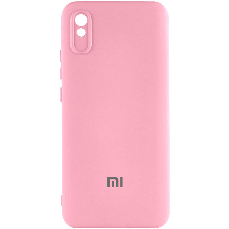 Чехол Silicone Cover Lakshmi Full Camera (AAA) with Logo для Xiaomi Redmi 9A (Розовый / Light pink)