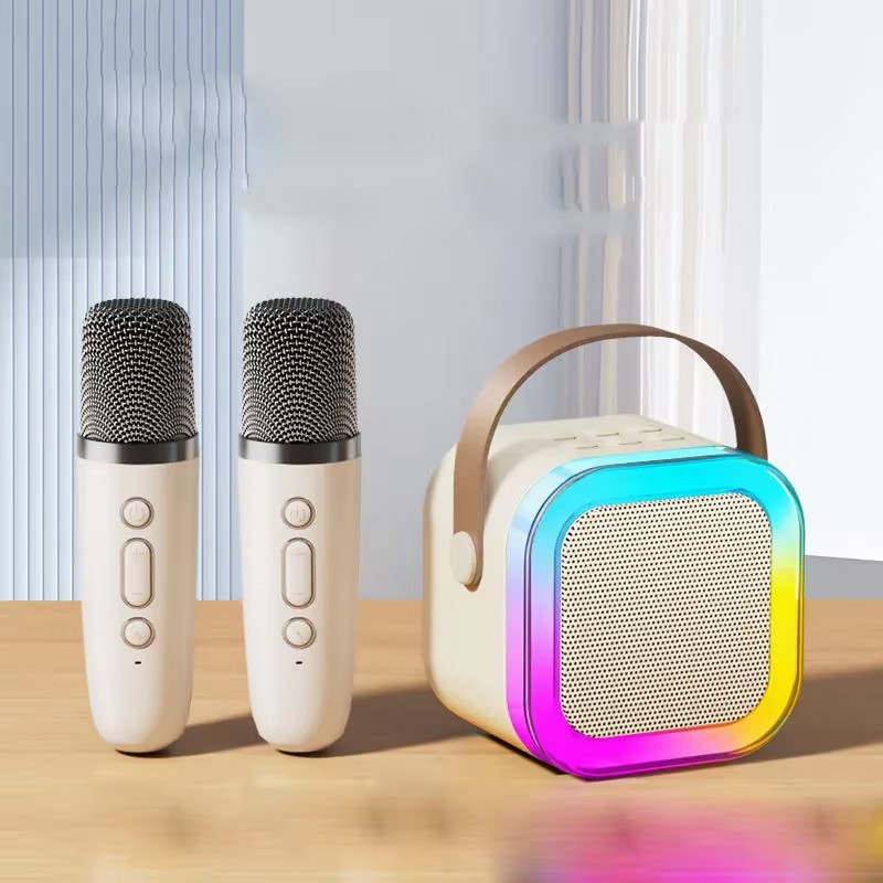 Купить Bluetooth колонка K12 + 2 микрофона (White) на vchehle.ua