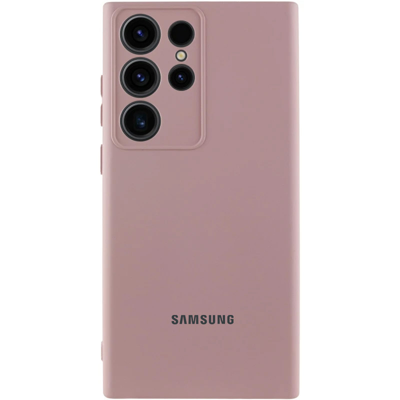 Чехол Silicone Cover Lakshmi Full Camera (AA) with logo для Samsung Galaxy S25 Ultra (Розовый / Pink Sand)