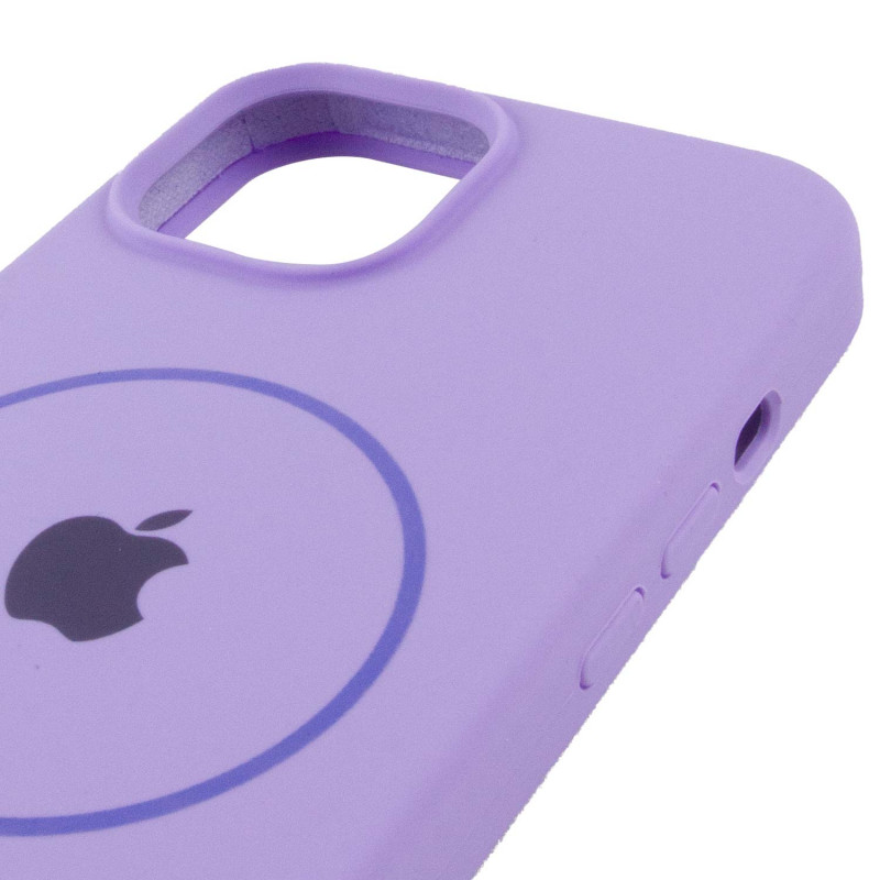 Чохол Silicone Case Full Protective (AA) with Magnetic Safe на Apple iPhone 12 Pro Max (6.7") (Бузковий / Dasheen) в магазині vchehle.ua