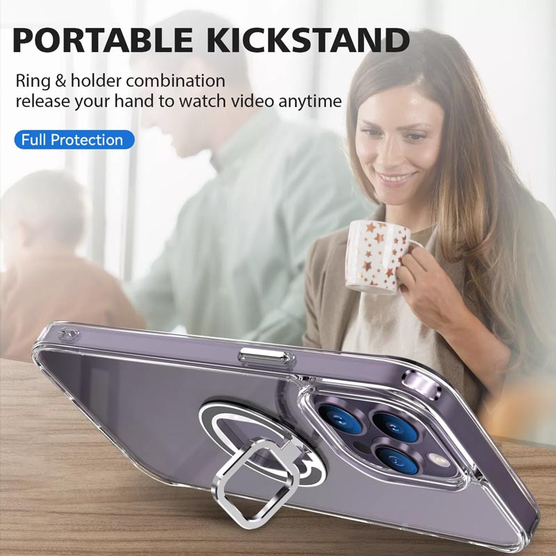 Купить TPU+PC чехол Kickstand 2.0 для Apple iPhone 14 Pro (6.1") (Прозрачный) на vchehle.ua