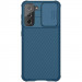 Карбоновая накладка Nillkin Camshield (шторка на камеру) для Samsung Galaxy S21 (Синий / Blue)