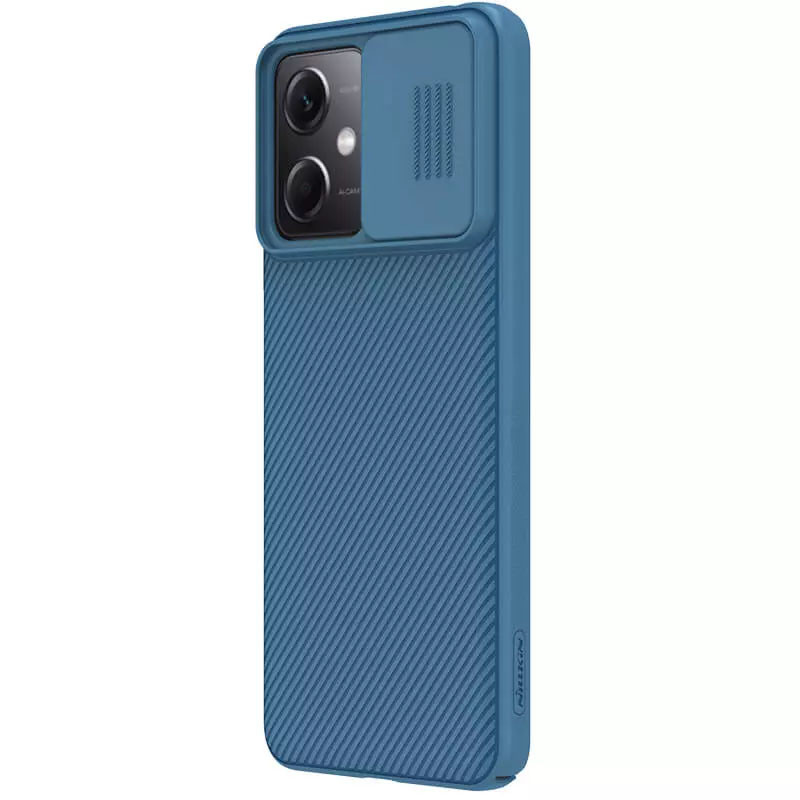 Фото Карбоновая накладка Nillkin Camshield (шторка на камеру) для Xiaomi Poco X5 5G / Redmi Note 12 5G (Синий / Blue) в магазине vchehle.ua