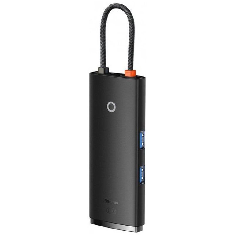 Фото Переходник HUB Baseus Lite Series 6in1 (Type-C to HDMI + 2xUSB 3.0 + PD+SD/TF) (WKQX05) (Black) на vchehle.ua