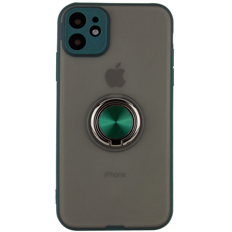 TPU-PC чехол Deen Shadow Ring series для Apple iPhone 11 (6.1") (Зеленый)