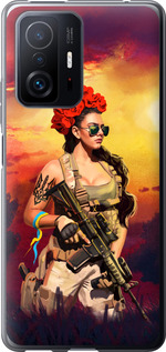 Чехол Украинка с оружием для Xiaomi 11T