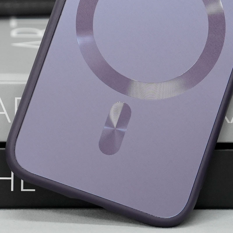 Фото Чохол TPU+Glass Sapphire Midnight with Magnetic Safe на Apple iPhone 12 (6.1") (Фіолетовий / Deep Purple) в маназині vchehle.ua