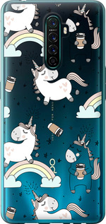 

Чехол Единорог и кофе для Oppo Reno Ace 1607420