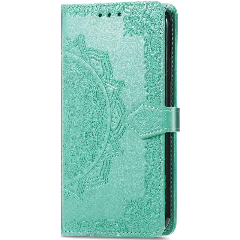 Кожаный чехол (книжка) Art Case с визитницей для Xiaomi Redmi Note 13 Pro 4G / Poco M6 Pro 4G (Бирюзовый)