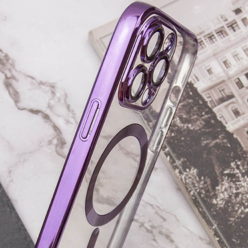 Купить TPU чехол Fibra Chrome with Magnetic safe для Apple iPhone 13 Pro (6.1") (Purple) на vchehle.ua