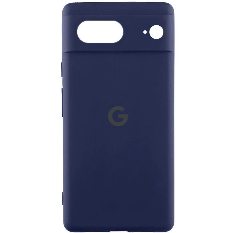 Чохол Silicone Cover Lakshmi Full Camera (AAA) with Logo на Google Pixel 8 (Темно-синій / Midnight blue)