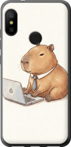 Чехол Funny Capybara CEO Working для Xiaomi Mi A2 Lite