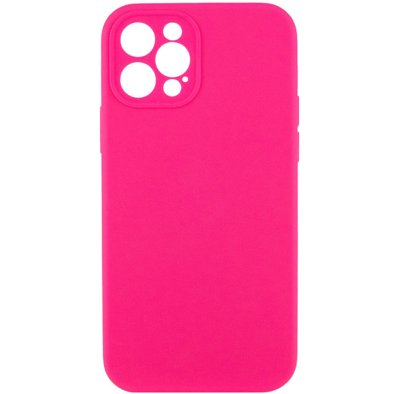 Чохол Silicone Case Full Camera Protective (AA) NO LOGO на Apple iPhone 12 Pro Max (6.7") (Рожевий / Barbie pink)