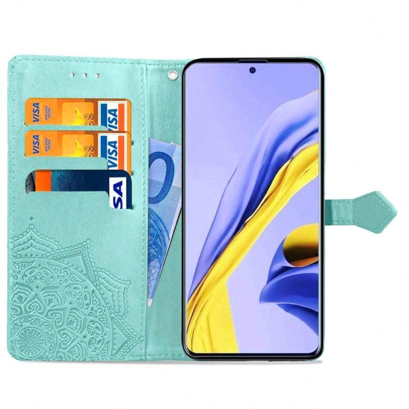 Кожаный чехол-книжка Art Case с визитницей для Samsung Galaxy A71 (Бирюзовый) в магазине vchehle.ua