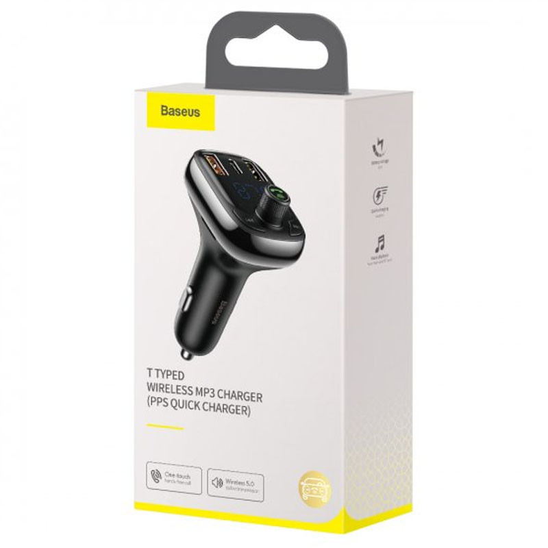 Купить АЗУ FM модулятор Baseus S-13 36W (2USB-A/1C) (CCMT000101) (Черный) на vchehle.ua