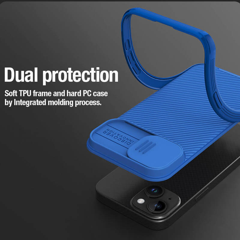 Купить Карбоновая накладка Nillkin CamShield Pro для Apple iPhone 15 (6.1") (Blue) на vchehle.ua