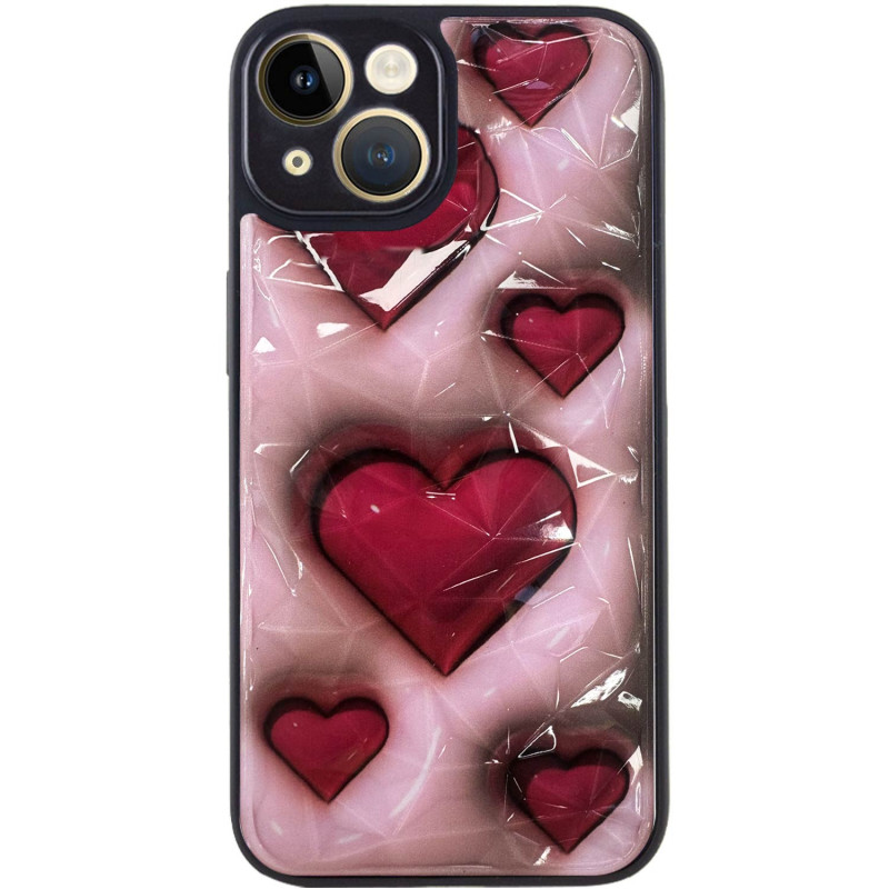 Фото TPU+PC чехол Prisma Plushie для Apple iPhone 15 (6.1") (Hearts) на vchehle.ua