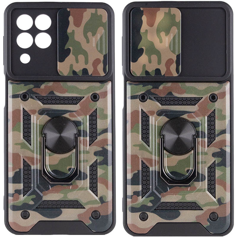 Ударопрочный чехол Camshield Serge Ring Camo для Samsung Galaxy M53 5G (Коричневый / Army Brown)