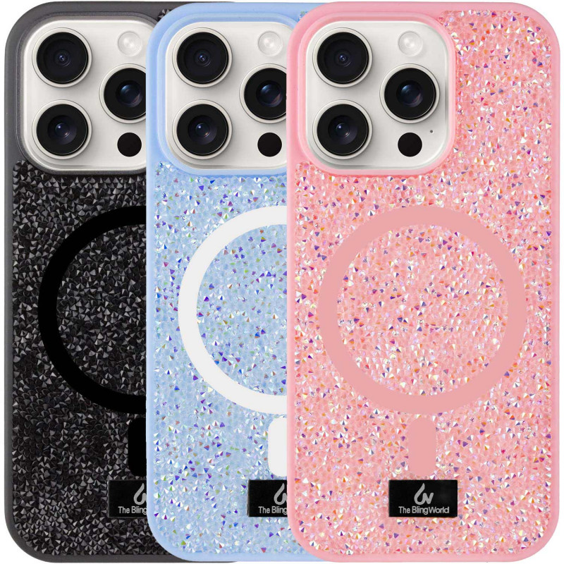 TPU чехол Bling World Rock Diamond with Magnetic Safe для Apple iPhone 13 Pro (6.1")