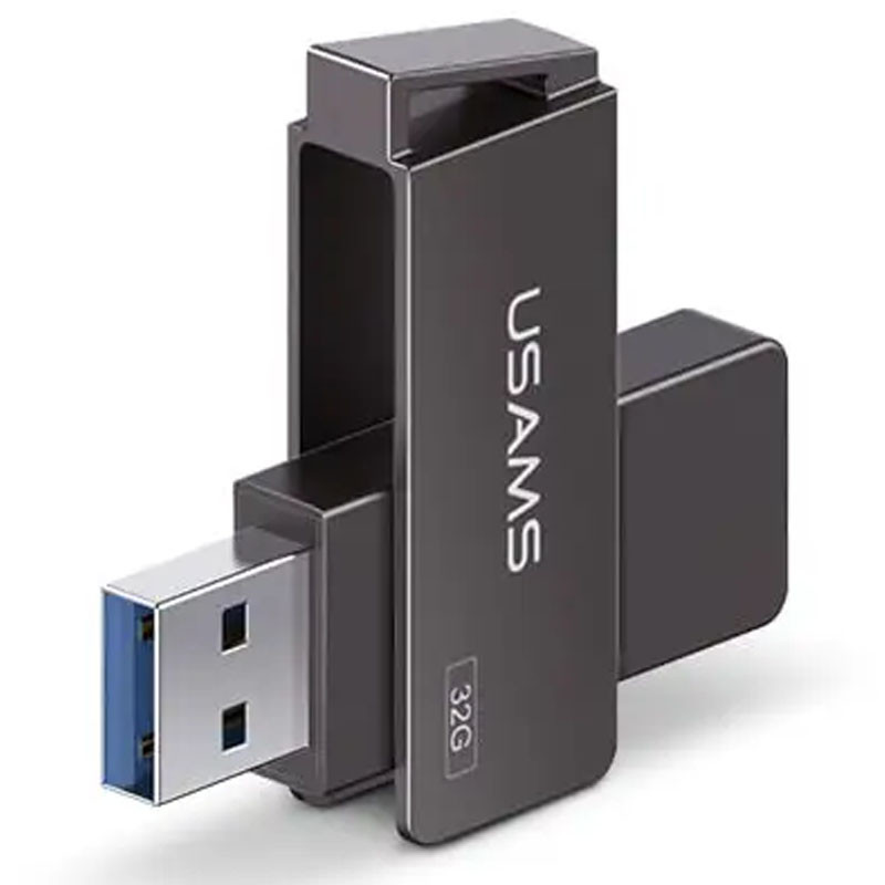 Фото Флеш накопитель USAMS US-ZB195 USB3.0 Rotatable High Speed Flash Drive 32 Gb (Iron-grey) на vchehle.ua