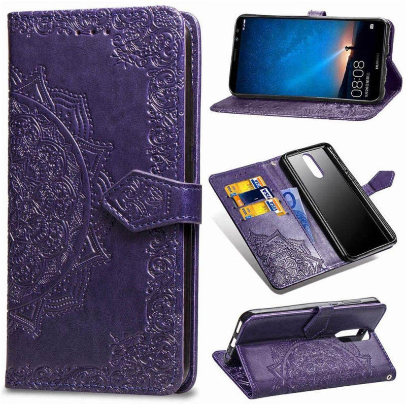 Кожаный чехол-книжка Art Case с визитницей для Huawei Mate 10 Lite (Фиолетовый)