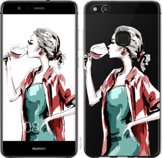 

Чехол Девушка с бокалом для Huawei P10 Lite 841719