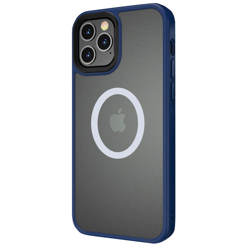 Фото TPU+PC чохол Metal Buttons with Magnetic Safe на Apple iPhone 13 Pro (6.1") (Синій) на vchehle.ua