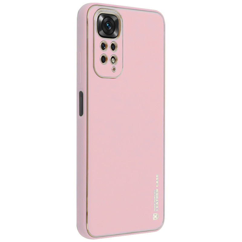 Кожаный чехол Xshield для Xiaomi Redmi Note 11 (Global) / Note 11S (Розовый / Pink)