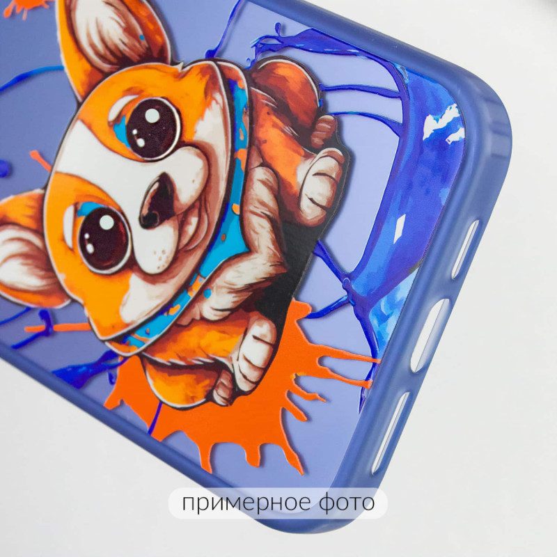 Заказать TPU+PC чехол TakiTaki Graffiti magic glow для Xiaomi Poco X5 Pro 5G / Note 12 Pro 5G (Corgi dog / Blue) на vchehle.ua