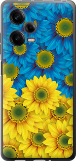 Чехол Жёлто-голубые цветы для Xiaomi Redmi Note 12 Pro 5G