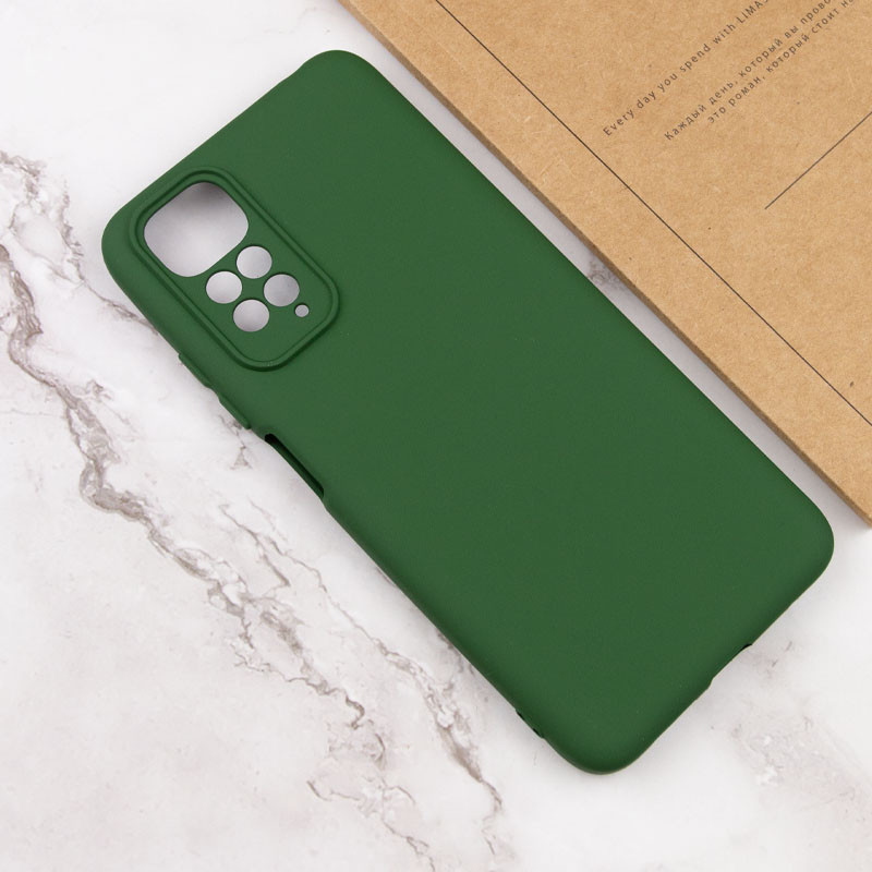 Чехол TPU GETMAN Liquid Silk Full Camera для Xiaomi Redmi Note 11 (Global) / Note 11S (Зеленый / Dark green) в магазине vchehle.ua